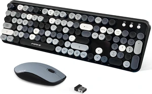 2.4GHz Wireless Keyboard and Mouse Set with Switch Button - Full-Size Keyboard - Compatible for Windows/Laptop/PC/Notebook/Smart TV and More - Blue Colorful Grey 2.4GHz Wireless Keyboard and Mouse Set with Switch Button - Full-Size Keyboard - Compatible for Windows/Laptop/PC/Notebook/Smart TV and More - Blue Colorful Grey