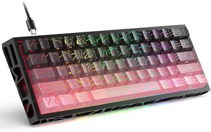 60% Mechanical Keyboard with Hot-Swappable Switches, RGB Backlit, Hollow Skeleton Frame, Wired USB-C, Compact 61-Key Design for PC, Mac, Office, Gaming, Purple Gradient Pink 60% Mechanical Keyboard with Hot-Swappable Switches, RGB Backlit, Hollow Skeleton Frame, Wired USB-C, Compact 61-Key Design for PC, Mac, Office, Gaming, Purple Gradient Pink