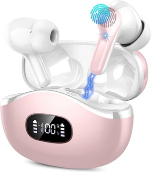 Wireless Earbuds, 2026 Bluetooth 5.4 Headphones NEW Ear Buds Black | 40H Bass Stereo in-Ear Earphones ENC Noise Cancelling Earbuds with 4 ENC Mic, IP7 Waterproof Sport Headset for Android iOS Pink Wireless Earbuds, 2026 Bluetooth 5.4 Headphones NEW Ear Buds Black | 40H Bass Stereo in-Ear Earphones ENC Noise Cancelling Earbuds with 4 ENC Mic, IP7 Waterproof Sport Headset for Android iOS Pink