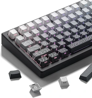 Shine Through keycaps,Double Shot PBT keycap,Topographic | Side Printed key caps, Black keycaps for most MX switch Mechanical Keyboards(Cherry Profile) Grey Shine Through keycaps,Double Shot PBT keycap,Topographic | Side Printed key caps, Black keycaps for most MX switch Mechanical Keyboards(Cherry Profile) Grey