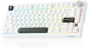 FLEX75 Gasket Wireless Mechanical Keyboard with Knob | Tri-mode,Hot Swap,75% Custom Gaming Keyboard with PBT Keycaps,RGB Backlit for Mac/Win White FLEX75 Gasket Wireless Mechanical Keyboard with Knob | Tri-mode,Hot Swap,75% Custom Gaming Keyboard with PBT Keycaps,RGB Backlit for Mac/Win White