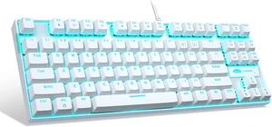 75% Mechanical Gaming Keyboard, Blue Switch, LED Backlit, 87 Keys Compact TKL Wired Computer Keyboards for Windows Laptop PC Gamer - Grey/Black White/Blue Switch 75% Mechanical Gaming Keyboard, Blue Switch, LED Backlit, 87 Keys Compact TKL Wired Computer Keyboards for Windows Laptop PC Gamer - Grey/Black White/Blue Switch