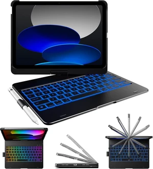 Flexbook Trackpad-Free Keyboard Case for iPad A16 11th/10th Gen | 360° Rotating, 11-Color Backlit Keys, Pencil Holder; Fits iPad A16 11 (2025) & 10th Gen 10.9 (2022), Yellow Black Flexbook Trackpad-Free Keyboard Case for iPad A16 11th/10th Gen | 360° Rotating, 11-Color Backlit Keys, Pencil Holder; Fits iPad A16 11 (2025) & 10th Gen 10.9 (2022), Yellow Black