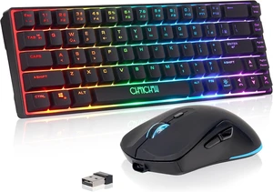 60% Wireless Gaming Keyboard and Mouse Combo, RGB Backlit Rechargeable | LED Light Up keyboards, Wireless Gaming Mouse and Keyboard for Xbox PS4 PS5 PC Laptop (Black-white) Black 60% Wireless Gaming Keyboard and Mouse Combo, RGB Backlit Rechargeable | LED Light Up keyboards, Wireless Gaming Mouse and Keyboard for Xbox PS4 PS5 PC Laptop (Black-white) Black
