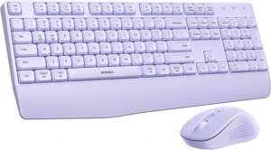 Wireless Bluetooth Ergonomic Keyboard Mouse Combo, Full Size, Pink | USB/Bluetooth multi-device switching, with wrist rest, number pad, and quiet operation for PC, laptop, Mac, MacBook, and iPad Wireless Bluetooth Ergonomic Keyboard Mouse Combo, Full Size, Pink | USB/Bluetooth multi-device switching, with wrist rest, number pad, and quiet operation for PC, laptop, Mac, MacBook, and iPad