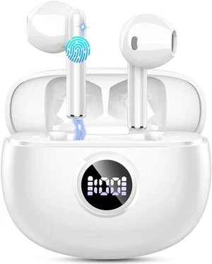 Wireless Earbuds, Bluetooth Headphones V5.4 Stereo Bass Ear Buds with ENC Noise Cancelling Mics,56H Bluetooth Earbuds with LED Display Charging Case, IP7 Waterproof Earphones for Android iOSMini Wireless Earbuds, Bluetooth Headphones V5.4 Stereo Bass Ear Buds with ENC Noise Cancelling Mics,56H Bluetooth Earbuds with LED Display Charging Case, IP7 Waterproof Earphones for Android iOSMini