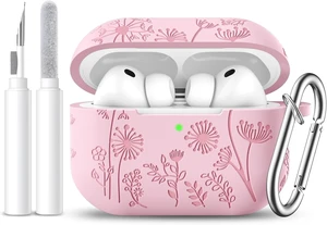 for AirPods Pro 3 Case with Cleaner Kit & Keychain, Lavender | Flower Engraved Silicone Cover Compatible with Apple AirPod Pro 3 Case Cute for Women, Scratchproof, Shockproof, Dustproof A-Pink for AirPods Pro 3 Case with Cleaner Kit & Keychain, Lavender | Flower Engraved Silicone Cover Compatible with Apple AirPod Pro 3 Case Cute for Women, Scratchproof, Shockproof, Dustproof A-Pink