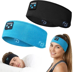 2 Pack Sleep Headphones, Sleeping Headphones | Bluetooth Headband with Ultra-Thin HD Stereo Speaker, Wireless Headphone for Sports, Insomnia, Yoga, Air Travel, Meditation BlackElectricBlue 2 Pack Sleep Headphones, Sleeping Headphones | Bluetooth Headband with Ultra-Thin HD Stereo Speaker, Wireless Headphone for Sports, Insomnia, Yoga, Air Travel, Meditation BlackElectricBlue