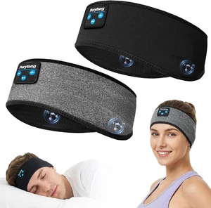 2 Pack Sleep Headphones, Sleeping Headphones | Bluetooth Headband with Ultra-Thin HD Stereo Speaker, Wireless Headphone for Sports, Insomnia, Yoga, Air Travel, Meditation BlackGrayBlack 2 Pack Sleep Headphones, Sleeping Headphones | Bluetooth Headband with Ultra-Thin HD Stereo Speaker, Wireless Headphone for Sports, Insomnia, Yoga, Air Travel, Meditation BlackGrayBlack