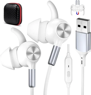 USB Earbuds with Microphone for PC Laptop,USBA Headphones,BlackBlue | Wired with Mic& Earfins Hook for Computer Office Work,7.5ft,Noise Canceling Stereo Headset for Dell/HP/Chromebook Game School USB Earbuds with Microphone for PC Laptop,USBA Headphones,BlackBlue | Wired with Mic& Earfins Hook for Computer Office Work,7.5ft,Noise Canceling Stereo Headset for Dell/HP/Chromebook Game School