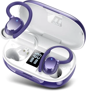 Wireless Bluetooth Earbuds Sport 128H Playtime New Bluetooth 5.3 Headphones with LED Display Powerful Bass Over Ear Earphones with Earhooks IP7 Waterproof for Gym/Running/Workout Dark purple Wireless Bluetooth Earbuds Sport 128H Playtime New Bluetooth 5.3 Headphones with LED Display Powerful Bass Over Ear Earphones with Earhooks IP7 Waterproof for Gym/Running/Workout Dark purple