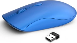 2.4G Silent Lightweight Portable Wireless Mouse Black | Optical 2400 DPI with USB receiver, quiet click, compatible with Laptop, PC, MacBook & Chromebook Blue 2.4G Silent Lightweight Portable Wireless Mouse Black | Optical 2400 DPI with USB receiver, quiet click, compatible with Laptop, PC, MacBook & Chromebook Blue