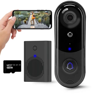 HD Wireless Video Doorbell Camera with Chime, Smart Human Detection, Real-time Alert, FHD Night Vision, Two-Way Audio, IP65 Waterproof, 2.4Ghz WiFi, Card Storage/Cloud Storage (1080P) HD Wireless Video Doorbell Camera with Chime, Smart Human Detection, Real-time Alert, FHD Night Vision, Two-Way Audio, IP65 Waterproof, 2.4Ghz WiFi, Card Storage/Cloud Storage (1080P)