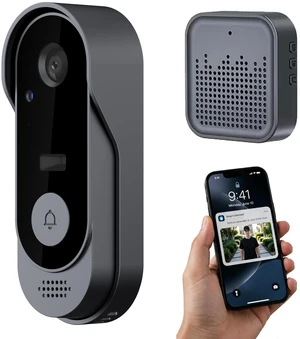 Wireless Doorbell Camera No Subscription 1080P HD with Chime 2-Way Audio Voice Changer Night Vision 125° Wide Angle IP65 Waterproof 2.4G WiFi Easy Install Indoor Outdoor Smart Home Security Wireless Doorbell Camera No Subscription 1080P HD with Chime 2-Way Audio Voice Changer Night Vision 125° Wide Angle IP65 Waterproof 2.4G WiFi Easy Install Indoor Outdoor Smart Home Security