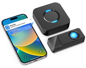 WiFi Wireless Doorbell, Smart Doorbell Chime with Phone App Alerts | for Home Classroom Office Room, 1000-ft Range, 32 Chimes & LED Flash, 5 Volumes with Mute Mode, Real-Time App Notification WiFi Wireless Doorbell, Smart Doorbell Chime with Phone App Alerts | for Home Classroom Office Room, 1000-ft Range, 32 Chimes & LED Flash, 5 Volumes with Mute Mode, Real-Time App Notification