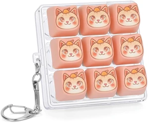 Macaron Cat Mechanical Keyboard Fidget Keychain with Clicky Sound | 9-Key Kawaii Keyboard KeyCaps Toys Clicker for Adults Cat Lover Stress Relief & Desk Decor Macaron Cat Mechanical Keyboard Fidget Keychain with Clicky Sound | 9-Key Kawaii Keyboard KeyCaps Toys Clicker for Adults Cat Lover Stress Relief & Desk Decor