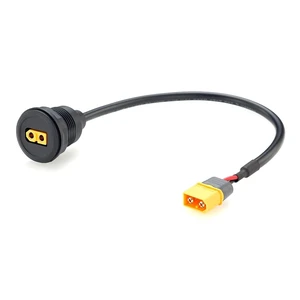 XT60 Male to Female Panel Mount Battery Power Extension Cable, 16AWG (1FT)