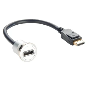 Displayport 1.2 Male to Female Extension Cable 4K@60Hz DP to DP Flush Dash Panel Mount Converter Pass Through Threaded Fixed Bulkhead Adapter Cord for HDTV HD Digital Audio Video(0.3M/1FT) Displayport 1.2 Male to Female Extension Cable 4K@60Hz DP to DP Flush Dash Panel Mount Converter Pass Through Threaded Fixed Bulkhead Adapter Cord for HDTV HD Digital Audio Video(0.3M/1FT)