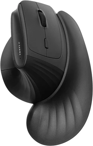 SANWA Wireless Ergonomic Mouse for Large Hands with Wrist Rest, Black 3 Device Switch, Silent Click, 46° Vertical Mouse, 1000-4000 DPI, 2 Bluetooth 5.4 + 2.4G, Compatible Win/Mac/Laptop/PC SANWA Wireless Ergonomic Mouse for Large Hands with Wrist Rest, Black 3 Device Switch, Silent Click, 46° Vertical Mouse, 1000-4000 DPI, 2 Bluetooth 5.4 + 2.4G, Compatible Win/Mac/Laptop/PC