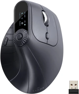 SANWA 3-Device Ergonomic Vertical Mouse with LED Screen & Knob Control
Quick Tasks Access, Natural 57° Comfort, 2.4G Wireless+2 BT 5.0+Wired, Programmable with Software, Rechargeable, 800-2400DPI SANWA 3-Device Ergonomic Vertical Mouse with LED Screen & Knob Control
Quick Tasks Access, Natural 57° Comfort, 2.4G Wireless+2 BT 5.0+Wired, Programmable with Software, Rechargeable, 800-2400DPI