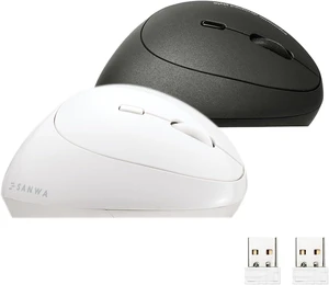 SANWA 2pcs 2.4G Wireless Ergonomic Mouse, Vertical Optical Ergo Mouse for Small Medium Hands, Pain Relief Cordless Mice, 800/1200/1600 DPI, Compatible Mac, Windows, PC, Desktop, Black + White Color SANWA 2pcs 2.4G Wireless Ergonomic Mouse, Vertical Optical Ergo Mouse for Small Medium Hands, Pain Relief Cordless Mice, 800/1200/1600 DPI, Compatible Mac, Windows, PC, Desktop, Black + White Color