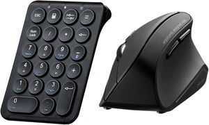 SANWA ERG11N Silent Click Bluetooth Ergo Mouse + Bluetooth Numeric Keypad Set, Programmable Vertical Mouse, Wireless Ten Key Number Pad, Compatible with Mac, Windows, Laptop, PC, Tablet, Android, iOS SANWA ERG11N Silent Click Bluetooth Ergo Mouse + Bluetooth Numeric Keypad Set, Programmable Vertical Mouse, Wireless Ten Key Number Pad, Compatible with Mac, Windows, Laptop, PC, Tablet, Android, iOS