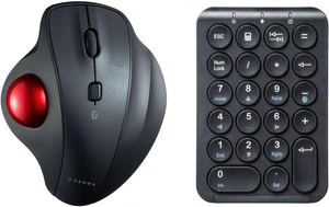 SANWA Tb130 Bluetooth Trackball Mouse + Numeric Keypad Combo, Silent Click Roller Ball Mice, 4 DPI Adjustable, Rechargeable Wireless Ten Key Portable, Compatible with MacBook, Windows, Laptop, iOS SANWA Tb130 Bluetooth Trackball Mouse + Numeric Keypad Combo, Silent Click Roller Ball Mice, 4 DPI Adjustable, Rechargeable Wireless Ten Key Portable, Compatible with MacBook, Windows, Laptop, iOS