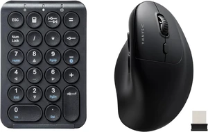 SANWA 3-Device Ergonomic Vertical Mouse + Bluetooth Numeric Keypad Set, Silent Click & Programmable Ergo Mice for Medium Large Hands, Portable Ten Key Number Pad, Compatible with Mac, Windows, Laptop SANWA 3-Device Ergonomic Vertical Mouse + Bluetooth Numeric Keypad Set, Silent Click & Programmable Ergo Mice for Medium Large Hands, Portable Ten Key Number Pad, Compatible with Mac, Windows, Laptop