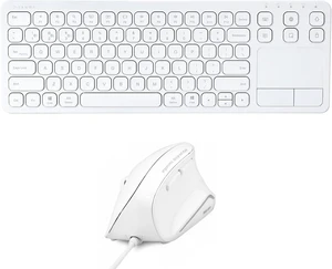 SANWA 9WN Wired Ergonomic Mouse + GSKB066 Bluetooth Keyboard with Touchpad Set, Silent Click Vertical Computer Mice, Multi Device Trackpad Keyboard, Compatible with Win, Mac, Laptop, PC, White SANWA 9WN Wired Ergonomic Mouse + GSKB066 Bluetooth Keyboard with Touchpad Set, Silent Click Vertical Computer Mice, Multi Device Trackpad Keyboard, Compatible with Win, Mac, Laptop, PC, White