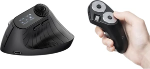 SANWA Bluetooth + 2.4G Wireless Handheld Ring Mouse + Ergonomic Mouse with LED Screen Set, 3 in 1 Presentation Clicker with Scroll, Vertical Mice Knob Control, Compatible with Mac, Windows, Android SANWA Bluetooth + 2.4G Wireless Handheld Ring Mouse + Ergonomic Mouse with LED Screen Set, 3 in 1 Presentation Clicker with Scroll, Vertical Mice Knob Control, Compatible with Mac, Windows, Android