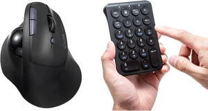 SANWA 190BK 3-Device Wireless Trackball Mouse + Bluetooth Numeric Keypad Set, Programmable Silent Buttons Roller Mouse, 22-Key Portable Financial Accounting Numpad, Compatible with Mac, Laptop, PC, Wi SANWA 190BK 3-Device Wireless Trackball Mouse + Bluetooth Numeric Keypad Set, Programmable Silent Buttons Roller Mouse, 22-Key Portable Financial Accounting Numpad, Compatible with Mac, Laptop, PC, Wi