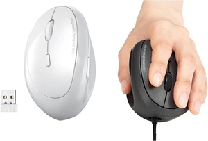SANWA 16L Wired Left-Hand Ergo Mouse + 17WL Wireless Left-Hand Ergo Mouse, Optical Vertical Mice for Small Medium Hands, Reduce Wrist Strain, Compatible with Laptop, Desktop, Windows, Mac SANWA 16L Wired Left-Hand Ergo Mouse + 17WL Wireless Left-Hand Ergo Mouse, Optical Vertical Mice for Small Medium Hands, Reduce Wrist Strain, Compatible with Laptop, Desktop, Windows, Mac