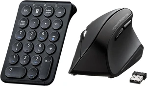 SANWA ERG10N Silent Click Wireless Ergo Mouse + Bluetooth Numeric Keypad Set, Programmable Vertical Mouse, Wireless Ten Key Number Pad, Compatible with Mac, Windows, Laptop, PC SANWA ERG10N Silent Click Wireless Ergo Mouse + Bluetooth Numeric Keypad Set, Programmable Vertical Mouse, Wireless Ten Key Number Pad, Compatible with Mac, Windows, Laptop, PC