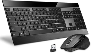 RAPOO Wireless Keyboard and Laser Mouse Combo,Multi Device (Bluetooth 4.0+3.0+2.4G) Keyboard and Mouse Set,Ultra-Slim Computer Keyboard Compact Design for Windows/Android/Mac OS RAPOO Wireless Keyboard and Laser Mouse Combo,Multi Device (Bluetooth 4.0+3.0+2.4G) Keyboard and Mouse Set,Ultra-Slim Computer Keyboard Compact Design for Windows/Android/Mac OS