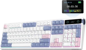 EPOMAKER TH108 PRO Full Size Mechanical Keyboard with Screen & Knob
Wireless Gaming Keyboard with 10000mAh, Creamy Gasket, Hot Swap, Custom Driver, RGB Backlight (White, Creamy Jade) EPOMAKER TH108 PRO Full Size Mechanical Keyboard with Screen & Knob
Wireless Gaming Keyboard with 10000mAh, Creamy Gasket, Hot Swap, Custom Driver, RGB Backlight (White, Creamy Jade)