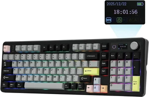 EPOMAKER TH99 PRO 96% Mechanical Keyboard with Screen & Knob, 10000mAh 2.4Ghz/BT, Hot Swap, Custom Driver, RGB Backlit, PBT Keycap, Wireless Gaming Keyboard for PC/Mac (Black, Creamy Jade) EPOMAKER TH99 PRO 96% Mechanical Keyboard with Screen & Knob, 10000mAh 2.4Ghz/BT, Hot Swap, Custom Driver, RGB Backlit, PBT Keycap, Wireless Gaming Keyboard for PC/Mac (Black, Creamy Jade)