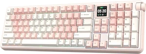 EPOMAKER RT100 PRO Wireless Gaming Keyboard with 1.54" Screen&Knob, RGB 2.4Ghz/BT/USB-C, Hot Swap, 5000mAh, PBT Keycap, Custom Driver, Retro Mechanical Keyboard for Win/Mac (Pink, Sea Salt Silent) EPOMAKER RT100 PRO Wireless Gaming Keyboard with 1.54" Screen&Knob, RGB 2.4Ghz/BT/USB-C, Hot Swap, 5000mAh, PBT Keycap, Custom Driver, Retro Mechanical Keyboard for Win/Mac (Pink, Sea Salt Silent)