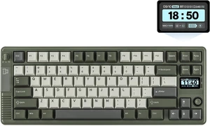 EPOMAKER RT85 Wireless Mechanical Keyboard with Joystick & DIY Screen 8000mAh, BT/USB/2.4Ghz, Gasket, 5-Layer Paddings, Hot-Swap, PBT Keycap, 75% Gaming Keyboard (Army Green, Wisteria Linear) EPOMAKER RT85 Wireless Mechanical Keyboard with Joystick & DIY Screen 8000mAh, BT/USB/2.4Ghz, Gasket, 5-Layer Paddings, Hot-Swap, PBT Keycap, 75% Gaming Keyboard (Army Green, Wisteria Linear)