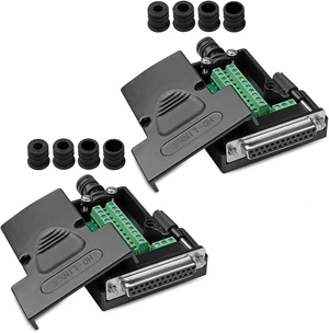 2PCS DB25 Solderless RS232 Serial to 25 pin Terminal Female Adapter D-SUB Port Connector, Breakout Board, with Case Long Bolts Tail Pipe, 2PCS Female 2PCS DB25 Solderless RS232 Serial to 25 pin Terminal Female Adapter D-SUB Port Connector, Breakout Board, with Case Long Bolts Tail Pipe, 2PCS Female