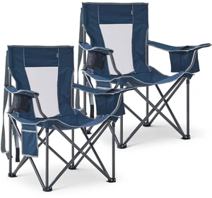 2 Pack Oversized Camping Chairs, Folding Outdoor Chair Support 400 Lb, Blue | Lightweight Lawn Chairs with Cup Holders, Side Pocket & Cooler Bag, Portable Camp Chair for Outside, Tailgating, Sports 2 Pack Oversized Camping Chairs, Folding Outdoor Chair Support 400 Lb, Blue | Lightweight Lawn Chairs with Cup Holders, Side Pocket & Cooler Bag, Portable Camp Chair for Outside, Tailgating, Sports