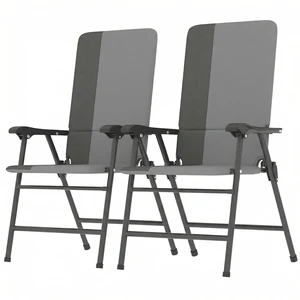 Folding Patio Chairs Set of 2 Padded High Back Armrests Light Gray | Folding, 600D Oxford Fabric, Portable, Outdoor Camping Chair Set, Lawn, Deck, Garden, Backyard Folding Patio Chairs Set of 2 Padded High Back Armrests Light Gray | Folding, 600D Oxford Fabric, Portable, Outdoor Camping Chair Set, Lawn, Deck, Garden, Backyard