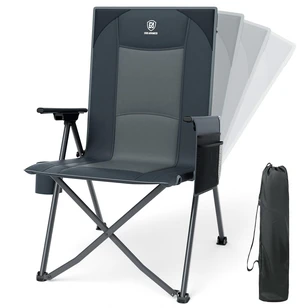 Reclining Camping Chairs for Adult Supports 350lbs Grey | Lightweight, Folding Recliner with Adjustable Back, 4-Level Lounge Chairs, Portable Lawn Chairs Reclining Camping Chairs for Adult Supports 350lbs Grey | Lightweight, Folding Recliner with Adjustable Back, 4-Level Lounge Chairs, Portable Lawn Chairs