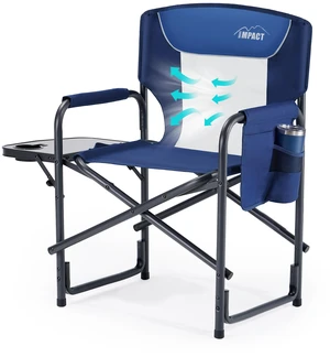 Heavy Duty Oversized Camping Folding Chair, Support 400lbs | Steel Frame Foldable Directors Chair with Side Table & Detachable Pocket for Outdoor Camping, Lawn, Picnic, Sport Event, Blue Heavy Duty Oversized Camping Folding Chair, Support 400lbs | Steel Frame Foldable Directors Chair with Side Table & Detachable Pocket for Outdoor Camping, Lawn, Picnic, Sport Event, Blue