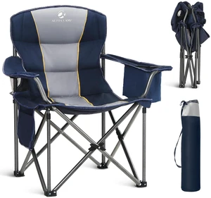 Oversized Camping Chair for Adult Lawn Chair for Outdoor Camping | Heavy Duty Camping Chair with Cooler Bag Side Pocket Cup Holder Folding Chairs for Outside Support 450 LBS Oversized Camping Chair for Adult Lawn Chair for Outdoor Camping | Heavy Duty Camping Chair with Cooler Bag Side Pocket Cup Holder Folding Chairs for Outside Support 450 LBS