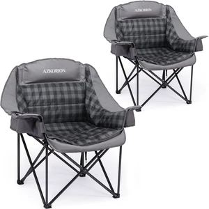 2 Pack Oversized Camping Chair for Adults, Portable Heavy Duty Padded Outdoor Chairs with Phone Pouch and Side Cup Holder for Camping, Fishing, Beach, Sports, Supports 500lbs 2 Pack Oversized Camping Chair for Adults, Portable Heavy Duty Padded Outdoor Chairs with Phone Pouch and Side Cup Holder for Camping, Fishing, Beach, Sports, Supports 500lbs