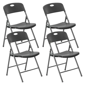 Dining Chairs, Outdoor Home Office, Folding Chairs 4 Pack | Plastic Portable Stackable, Metal Frame, Indoor Party Event, Wedding Birthday, Black Dining Chairs, Outdoor Home Office, Folding Chairs 4 Pack | Plastic Portable Stackable, Metal Frame, Indoor Party Event, Wedding Birthday, Black