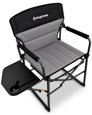 Oversized Camping Directors Chair Heavy Duty 440lbs, Side Table | Folding Padded Wide Seat Camp Chair for Adults, Anti-Sag Fabric, 50% Flat Fold, Portable, Outdoor Lawn Fishing RV Sport