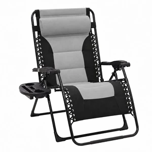 Zero Gravity Chair, Oversized Padded Recliner - Black/Grey | 400 lbs Capacity, 24" Wide Padded Seat, 90170° Locking Recline, Foldable Steel Frame w/Headrest & Side Tray for Patio, Beach Zero Gravity Chair, Oversized Padded Recliner - Black/Grey | 400 lbs Capacity, 24" Wide Padded Seat, 90170° Locking Recline, Foldable Steel Frame w/Headrest & Side Tray for Patio, Beach
