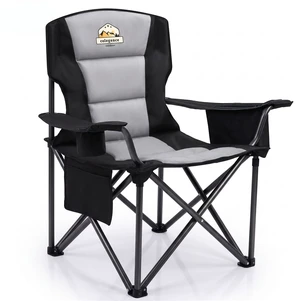 Oversized Heavy Duty Camping Chair for Adults, 450 lb, Black | Folding camp chair with padded seat, cooler bag, cup holder, side pocket, carry bag for lawn, fishing, sports and tailgating. Oversized Heavy Duty Camping Chair for Adults, 450 lb, Black | Folding camp chair with padded seat, cooler bag, cup holder, side pocket, carry bag for lawn, fishing, sports and tailgating.