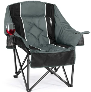 Oversized Camping Chair for Adults - Heavy Duty 400 lbs Padded Folding Chair with Wine Glass Holder, 2 Cup Holders & Side Pockets, Portable Carry Bag for RV, Tailgating, Lawn Oversized Camping Chair for Adults - Heavy Duty 400 lbs Padded Folding Chair with Wine Glass Holder, 2 Cup Holders & Side Pockets, Portable Carry Bag for RV, Tailgating, Lawn